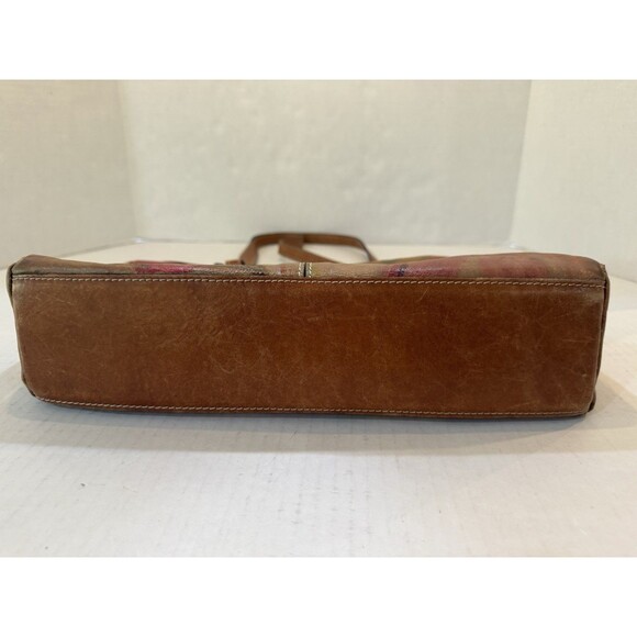 Patricia Nash Reinzo Hand Painted Floral Dual Handle Shoulder Bag Italian Leathe - Picture 9 of 16